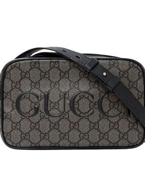 Gucci Shoulder Bag GG Supreme Gray Black